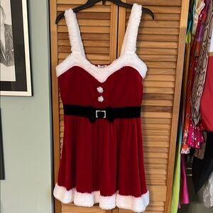 Festive Red and White Kids Formal Dress